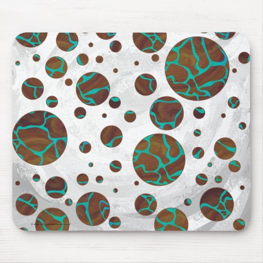 Giraffe Brown en Blauwgroen print Muismat (Voorkant)