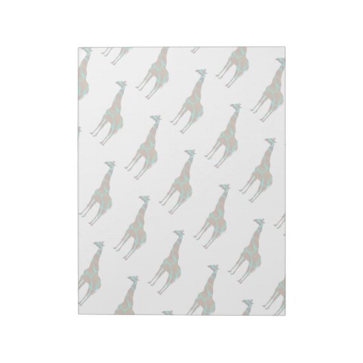 Giraffe Brown en Blauwgroen print Notitieblok (Linkerzijde)