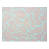 Giraffe Brown en Blauwgroen print Notitieblok (Voorkant)