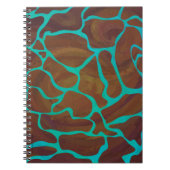 Giraffe Brown en Blauwgroen print Notitieboek (Voorkant)