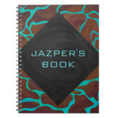 Giraffe Brown en Blauwgroen print Notitieboek (Voorkant)