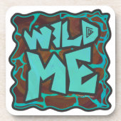 Giraffe Brown en Blauwgroen print Onderzetter (Voorkant)