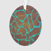 Giraffe Brown en Blauwgroen print Ornament (voorkant)
