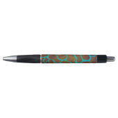 Giraffe Brown en Blauwgroen print Pen (Voorkant)