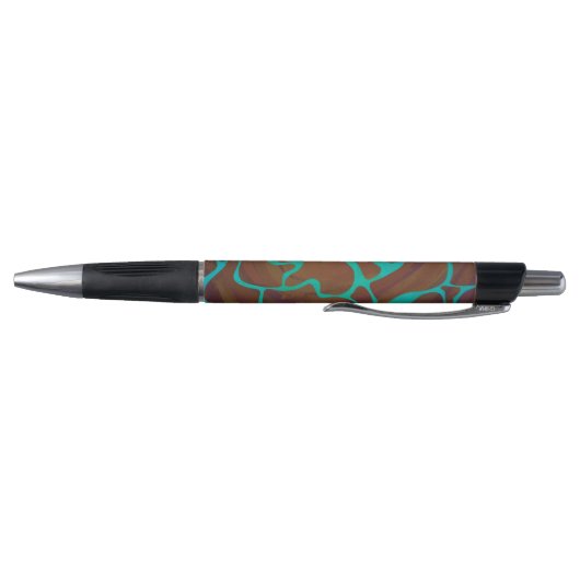 Giraffe Brown en Blauwgroen print Pen (Bodem)