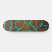 Giraffe Brown en Blauwgroen print Persoonlijk Skateboard (Horizontaal)