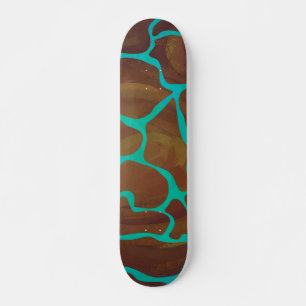 Giraffe Brown en Blauwgroen print Persoonlijk Skateboard