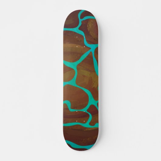Giraffe Brown en Blauwgroen print Persoonlijk Skateboard (Voorkant)