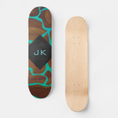 Giraffe Brown en Blauwgroen print Persoonlijk Skateboard (Voorkant)