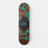 Giraffe Brown en Blauwgroen print Persoonlijk Skateboard (Voorkant)