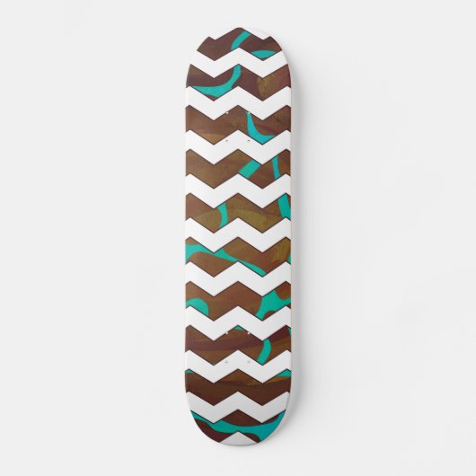 Giraffe Brown en Blauwgroen print Persoonlijk Skateboard (Voorkant)