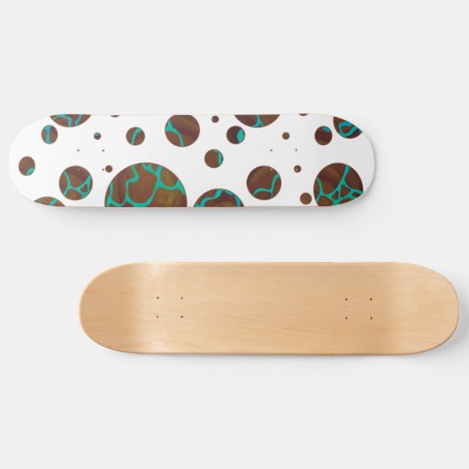 Giraffe Brown en Blauwgroen print Persoonlijk Skateboard (Horizontaal)