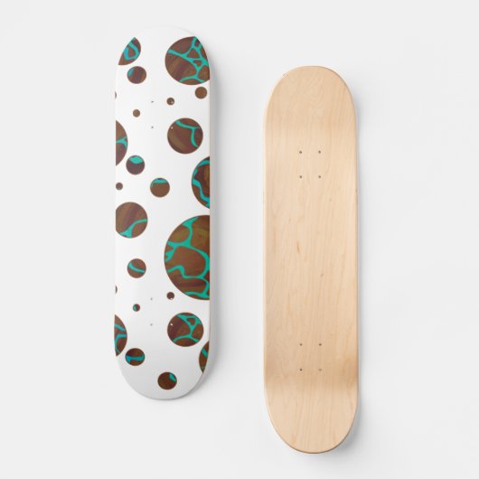 Giraffe Brown en Blauwgroen print Persoonlijk Skateboard (Voorkant)