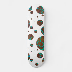 Giraffe Brown en Blauwgroen print Persoonlijk Skateboard