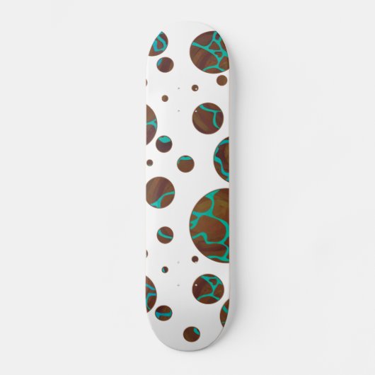 Giraffe Brown en Blauwgroen print Persoonlijk Skateboard (Voorkant)