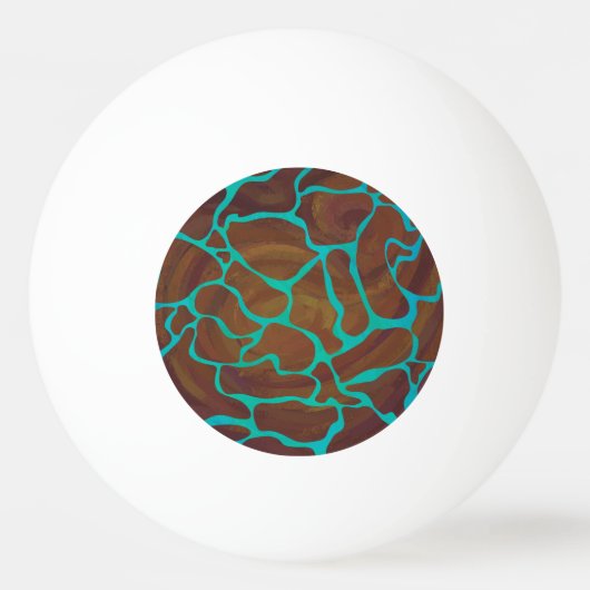 Giraffe Brown en Blauwgroen print Pingpongbal (Voorkant)