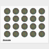 Giraffe Brown en Blauwgroen print Ronde Sticker (Vel)