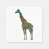 Giraffe Brown en Blauwgroen print Servet (Voorkant)