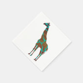 Giraffe Brown en Blauwgroen print Servet (Hoek)