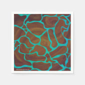 Giraffe Brown en Blauwgroen print Servetten (Voorkant)