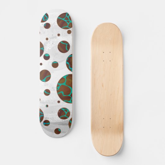 Giraffe Brown en Blauwgroen print Skateboard (Voorkant)