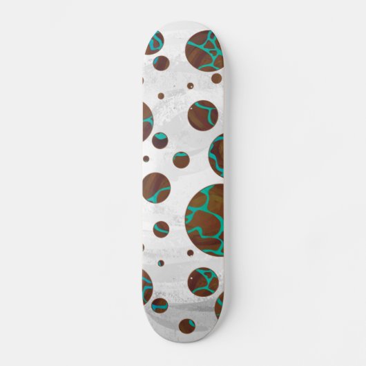 Giraffe Brown en Blauwgroen print Skateboard (Voorkant)