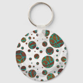Giraffe Brown en Blauwgroen print Sleutelhanger (Voorkant)