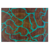 Giraffe Brown en Blauwgroen print Snijplank (Voorkant)
