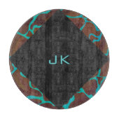 Giraffe Brown en Blauwgroen print Snijplank (Voorkant)