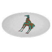 Giraffe Brown en Blauwgroen print Snijplank (Hoek)