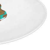 Giraffe Brown en Blauwgroen print Snijplank (Hoek)