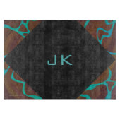 Giraffe Brown en Blauwgroen print Snijplank (Voorkant)