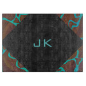 Giraffe Brown en Blauwgroen print Snijplank (Voorkant)