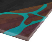 Giraffe Brown en Blauwgroen print Snijplank (Hoek)