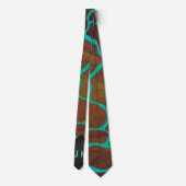 Giraffe Brown en Blauwgroen print Stropdas (Achterkant)