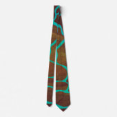 Giraffe Brown en Blauwgroen print Stropdas (Achterkant)