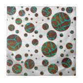 Giraffe Brown en Blauwgroen print Tegeltje (Voorkant)