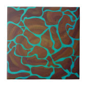 Giraffe Brown en Blauwgroen print Tegeltje (Voorkant)