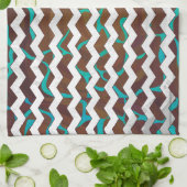 Giraffe Brown en Blauwgroen print Theedoek (Gevouwen)