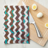 Giraffe Brown en Blauwgroen print Theedoek (Quarter Fold)