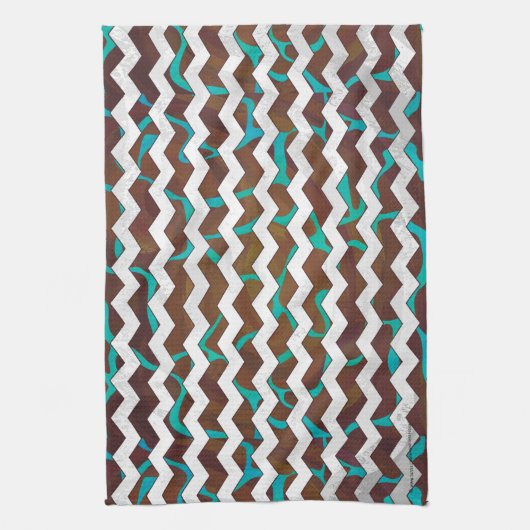 Giraffe Brown en Blauwgroen print Theedoek (Verticaal)