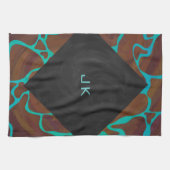 Giraffe Brown en Blauwgroen print Theedoek (Horizontaal)