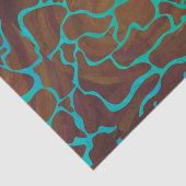 Giraffe Brown en Blauwgroen print Tissuepapier (Detail)