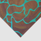 Giraffe Brown en Blauwgroen print Tissuepapier (Detail)