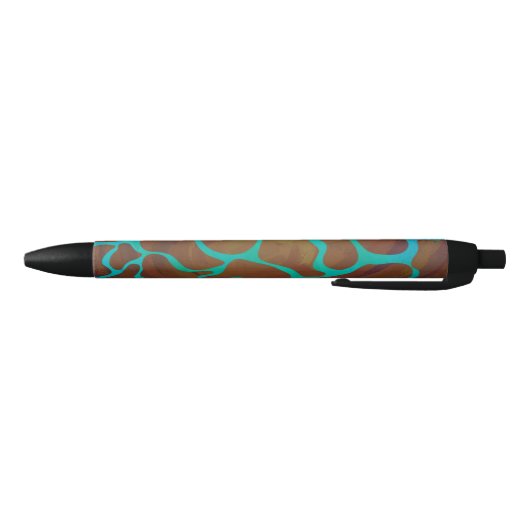 Giraffe Brown en Blauwgroen print Zwarte Inkt Pen (Bodem)