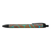 Giraffe Brown en Blauwgroen print Zwarte Inkt Pen (Bovenkant)