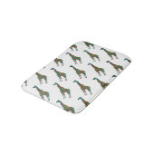 Giraffe Brown en Blauwgroen Silhouette Badmat (Gekanteld)