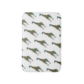 Giraffe Brown en Blauwgroen Silhouette Badmat (Voorkant Verticaal)