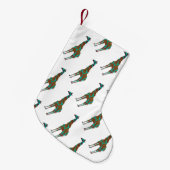 Giraffe Brown en Blauwgroen Silhouette Kleine Kerstsok (Voorkant (Hangend))