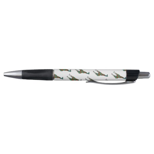 Giraffe Brown en Blauwgroen Silhouette Pen (Bodem)